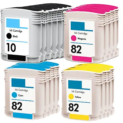 18 Pack HP 10 Black & HP 82 Ink Cartridges For Designjet 100 500ps 800ps • $47.98