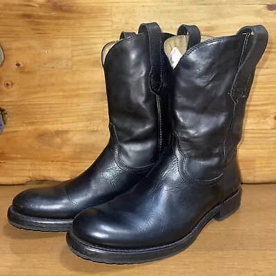 Frye Roper Duke Black  Leather Cowboy Western Boots Model 3487297 Men’s 10.5 D • $149.87