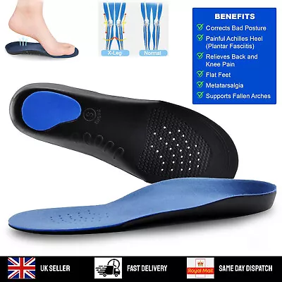 Orthotic Insoles Gel Arch Support Plantar Fasciitis Flat Feet Back & Heel Pain  • £2.59