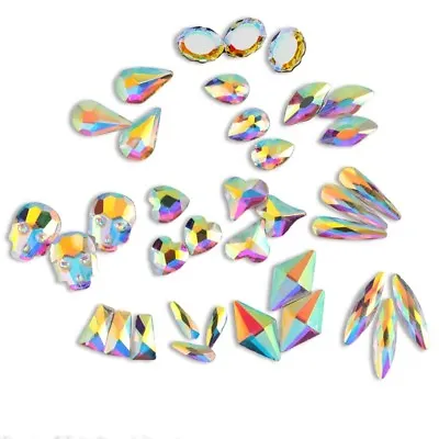 20 50 100pcs Crystal AB Nail Art Rhinestones FlatBack Glitter Gems Nails Decor • $1.99