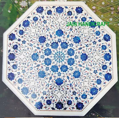 24  Marble Malachite Bed Room Center Coffee Table Top Mosaic Blue Lapis Inlay • $789