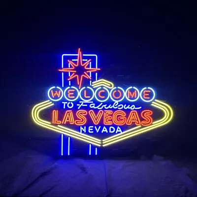 32 X25  Welcome To Lasvegas Nevada Man Cave Neon Sign Light Garage Artwork • $350.99