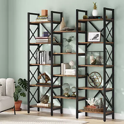 Tribesigns Triple Wide Shelf 5-Shelf Bookcase Etagere Large Open Bookshelf • $181.07