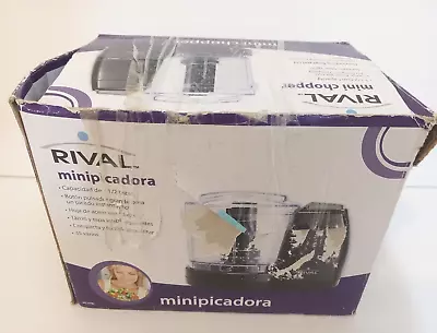 Rival Mini Chopper Food Processor Black MC-67BL 1.5 Cup Capacity TESTED Works • $30.62