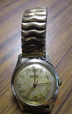 Vintage Gruen Precision Men's Watch. Runs. Retton Stretch Band. • $37.50