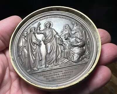 Rare Scarce Italy  1869 Large 73mm Vatican Pope Pius Medal Signed Bianchi Case • $199.99