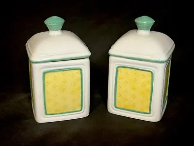 Villeroy And Boch Canisters Twist Alea Charm Small 5”H Jam Tea Set Of 2 • $40