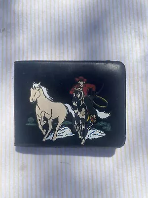 Vintage 1960’s Kids Vinyl Western Wallet With A Cowboy • $1.99