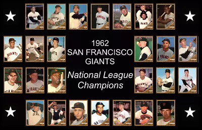 1962 SAN FRANCISCO GIANTS World Series Vintage Baseball Card Custom Poster Decor • $19.95