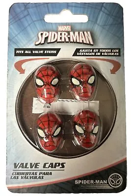 Marvel Spiderman Car Wheel Tire Valve Caps Set Fits All Stems SUV Truck Mini Van • $14.98