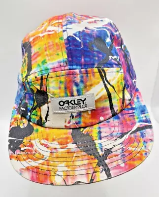 Oakley Factory Pilot 5 Panel Cap Hat VTG Graffiti Neon OS Adjustable HTF • $45
