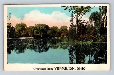 Vermillion OH-Ohio Greetings Scenic Mirror Lake View Vintage C1925 Postcard • $7.99