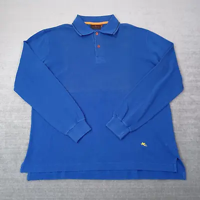 Etro Milano Polo Mens Small Blue Long Sleeve Collared Designer Made In Italy • $46.08