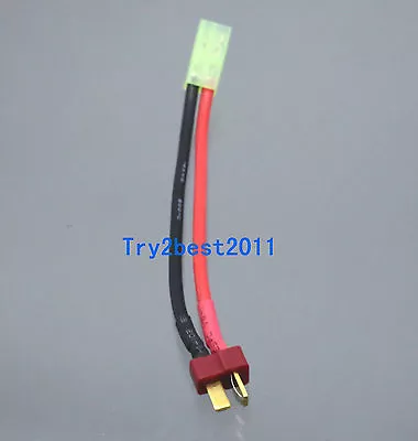 Deans Male T Plug To Small Tamiya Female Mini Connector 14# 5cm Cable Lipo NiMH • $1.99