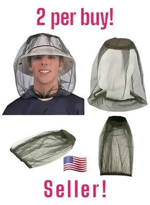 2x  Anti-Mosquito Bug Bee Fly Insect Head Net Protection Fishing Hiking Garden • $6.79