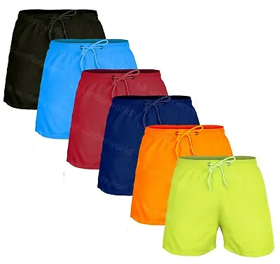 £6.45 • Buy Mens Swimming Shorts Plain Lined Board Trunks Beach Summer Adults Swimwear