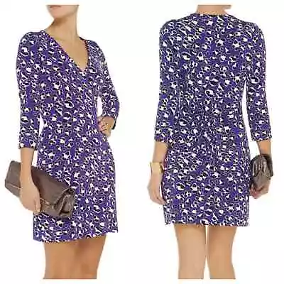 Diane Von Furstenberg Women's New Julian Two Mini Wrap Dress Purple Size US 4 • $39.99