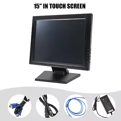 15  Touch Screen Monitor 1024x768 USB/VGA/HDMI POS Screen Monitor Touchscreen US • $114.95