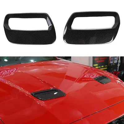 Front Hood Air Vent Molding Cover Trim For Ford Mustang 2018+ Carbon Fiber • $28.11