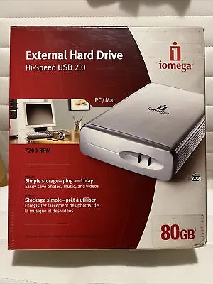 IOMEGA  External  Hard Drive 80GB USB Hi-Speed 2.0 For PC/Mac Open Box! • $50