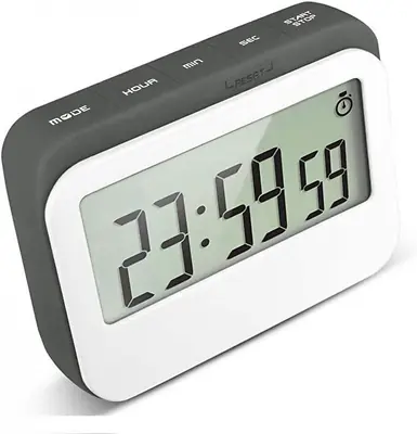 VPAL Digital Kitchen Timer 12/24 Hours Alarm Clock With Magnetic Back White  • $19.14