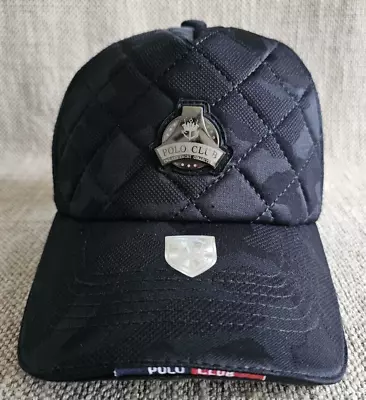 Polo Club Snap Back Truckers Hat Cap England Yacht Collection Black Camo Quilted • $39.99