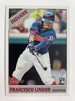 2015 Topps Heritage Francisco Lindor Action Variation Short Print RC #717 • $35