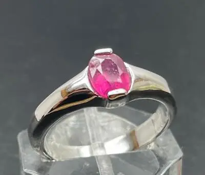 1.45 Ct Mined Red Ruby .925 Sterling Silver Mens Deco Ring Sz 9.25 Usa  4+grams • $65