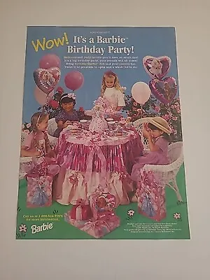Barbie Birthday Party Decorations Print Ad 1995 8x11 Vintage  • $14.24