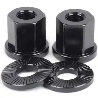 2 X SHADOW CONSPIRACY BMX BICYCLE AXLE NUTS WASHERS 3/8 SUBROSA GT HARO SE BLACK • $14.39