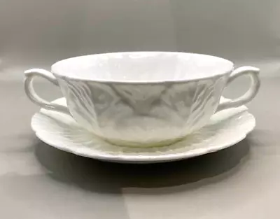 Coalport Countryware Bone China  Cabbage Leaves  Soup Coupe & Saucer Ex Cond. • £22