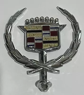 $24.99 • Buy Vintage Cadillac Wreath Crest Hood Ornament Emblem Silver