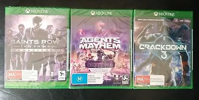 New Saints Row The Third Remastered Agents Of Mayhem Crackdown 3 Xbox One Games • $85