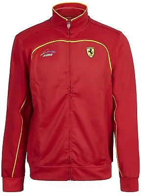 Sweatshirt Alonso Full Zip Mens Ferrari Team Formula One 1 Red Collar NEW! • £19.87