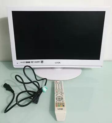 Logik 22inch HD TV Built In Freeview Dvd Player USB + Remote -White - PC Monitor • £49.99