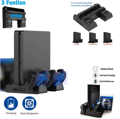 $44.31 • Buy Vertical Stand Cooling Fan Controller Dual USB Charging Dock Station For PS4 Pro