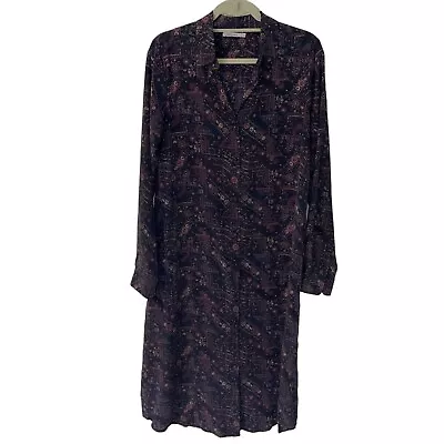 Mes Demoiselles Womens Donovan Shirt Dress Size 8 Black Multicolor Pure Silk • $108.20