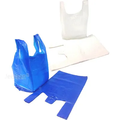 £5.98 • Buy Plastic Carrier Bags Strong & Medium Vest  Supermarket  Takeaway [all Sizes]