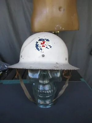 Vtg 1950s CIVIL DEFENSE Steel Safety Hard Hat Firefighter Fire Helmet • $75