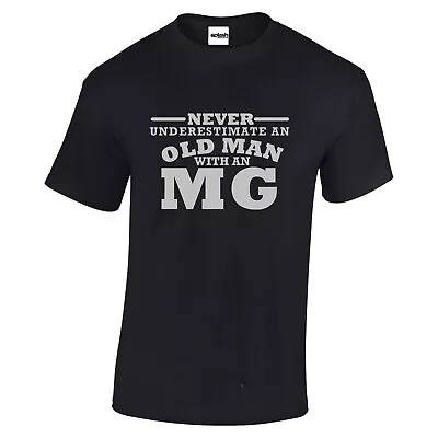 MG T Shirt Under Estimate Old Man Black With Silver Design Size M • £3.95