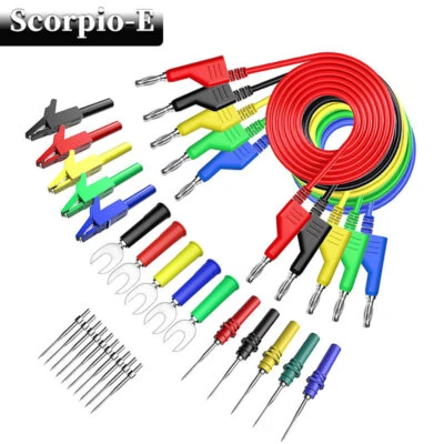 $20.48 • Buy 30PCS 4mm Stackable Banana Plug Test Lead Kit With Alligator Clip Back Probe