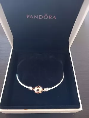 Pandora Moments Bangle  14k Rose Gold-plated Unique Metal Blend 19cm / 7.5in • £7.50