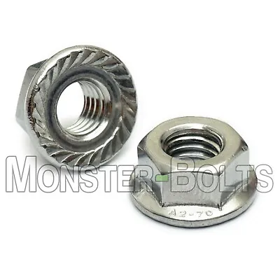 Serrated Hex Flange Lock Nuts DIN 6923 A2 Stainless Steel - M4 M5 M6 M8 M10 M12 • $5.37