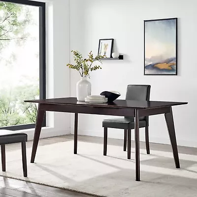 Modway Oracle 69  Mid-Century Modern Rectangle Dining Table In Cappuccino • $340.98