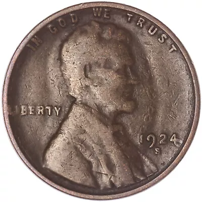 1924 S Lincoln Wheat Cent Good Penny GD See Pics Z248 • $5.40