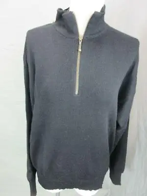 Nwt Meister Size M Mens Black Wool Blend Long Sleeve Half-zip Pullover T641 • $16