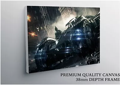 Batman Arkham Dark Knight Batmobile Art Large CANVAS Print Gift A0 A1 A2 A3 A4 • £65.23