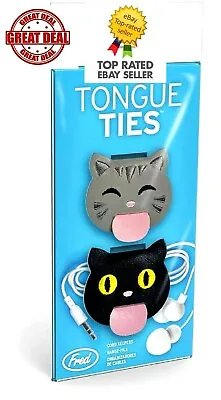 £3.95 • Buy 🔥 Fred Novelty Cat Tongue Ties Cord Cable USB Phone Headphone Keeper Tidy 