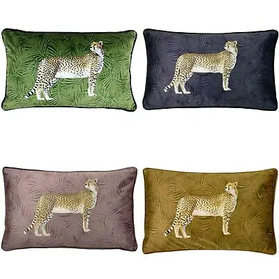 £8.95 • Buy Velvet Cushion Covers Cheetah Forest Print Boudoir Cushions Cover By Paoletti