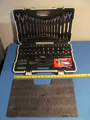 KOBALT 0737617 MECHANICS TOOL KIT 3/8  1/4  DRIVE 115PC SET SAE METRIC W CASE • $21.50